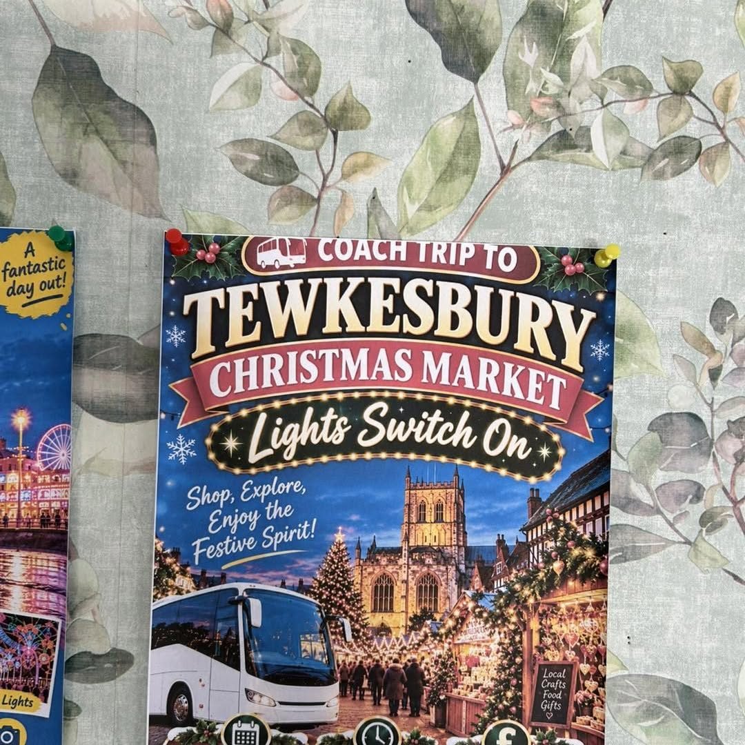 Coach trip to Tewkesbury Christmas Market poster